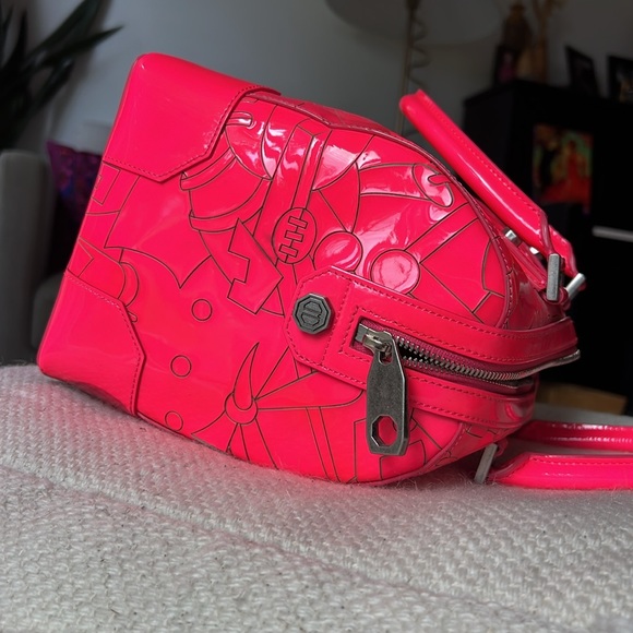 RARE Diane De Maria Bonnie Rose-103 Neon Pink Handbag - Picture 16 of 16